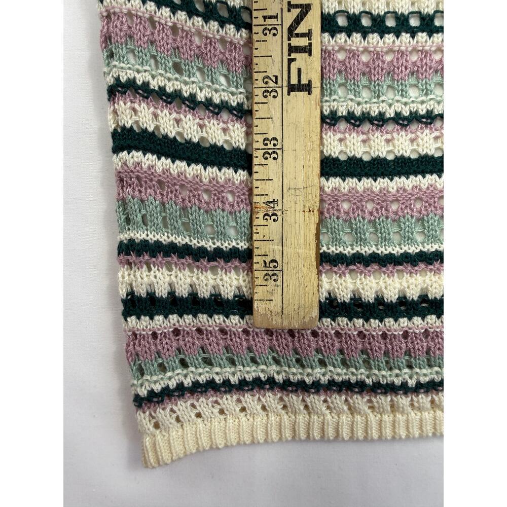 Pink Rose Striped Crochet Midi Dress Sleeveless Crochet  size S - Picture 10 of 11
